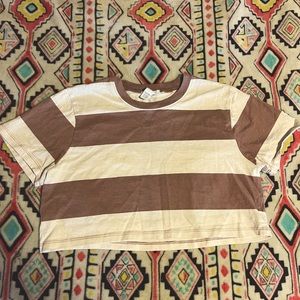 Full Tilt brown stripped crop top